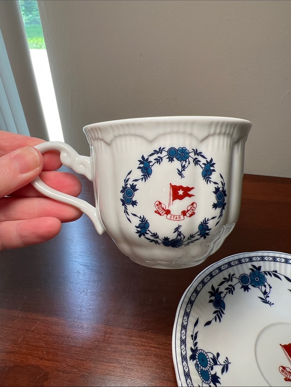 RMS Titanic 2nd Class Authentic Replica Coffee Tea Cup & Saucer White Star Line - Picture 6 of 10
